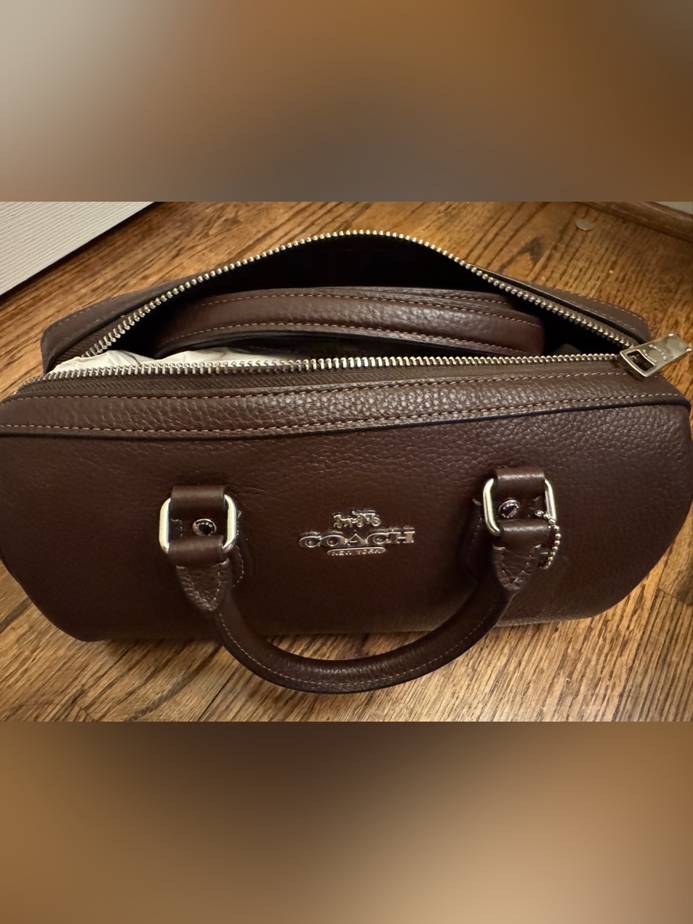 Coach Long Rowan Satchel in Maple - Like New - Picture 2 of 6